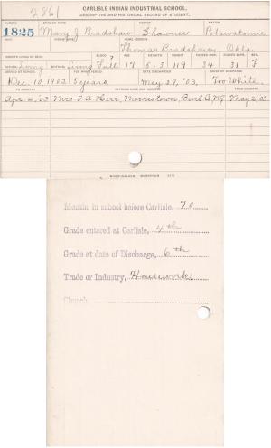 Mary J. Bradshaw Student File