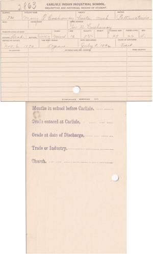 Mary F. Cushaway Student File
