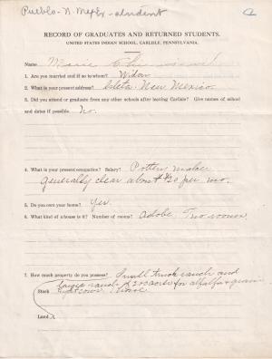 Marie Chiwiwi Student File