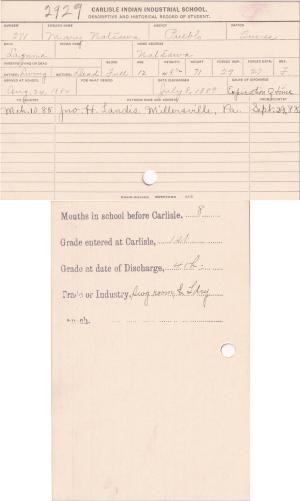 Mary Natsawa Student File