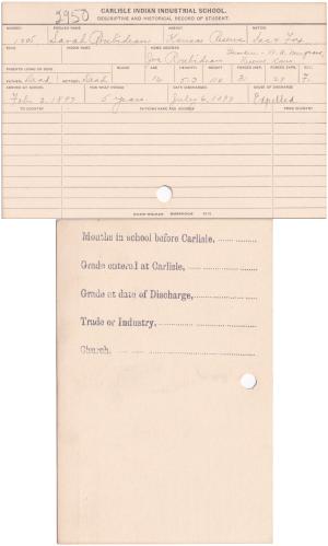 Sarah Roubideau Student File 