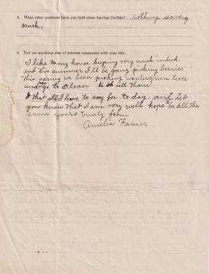 Amelia Farmer Student File