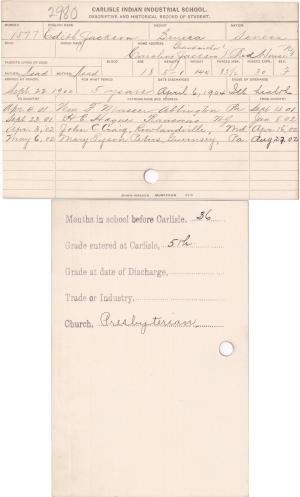 Edith Jackson Student File