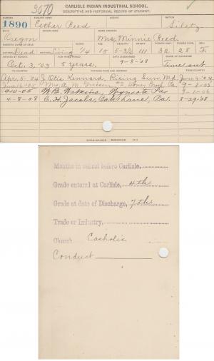 Esther Reed Student File Esther Reed Student File