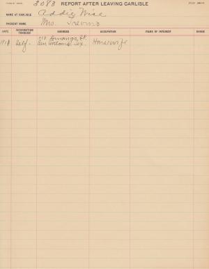 Addie Wise Student File Addie Wise Student File