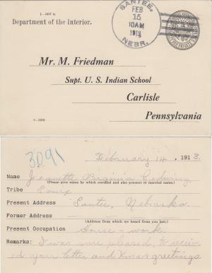 Jennie Redwing Student File