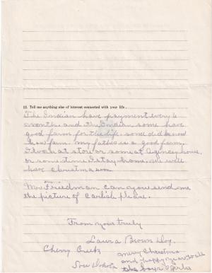 Laura Browndog (Red House) Student File