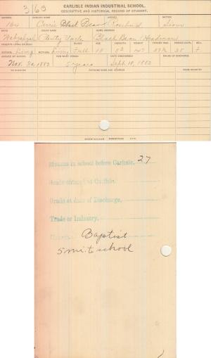 Carrie Black Bear (Plenty Uncle) Student File Carrie Black Bear (Plenty Uncle) Student File
