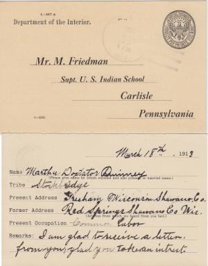 Martha Doxtator Student File Martha Doxtator Student File