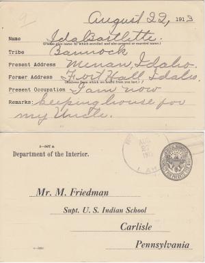 Ida Estella Bartlett Student File Ida Estella Bartlett Student File