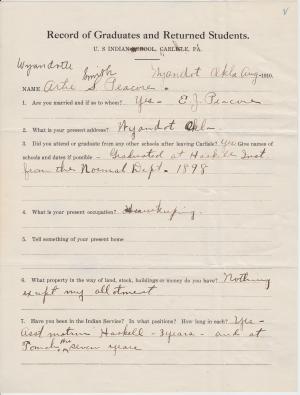 Artie Smith Student File Artie Smith Student File