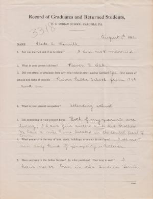 Fleeta Renville Student File