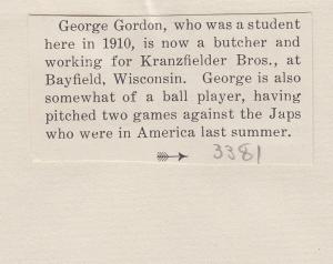 George Gordon Student File