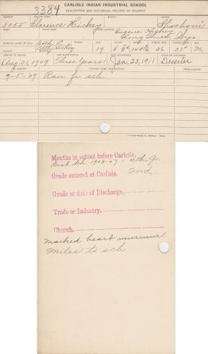 Clarence Hickey Student File