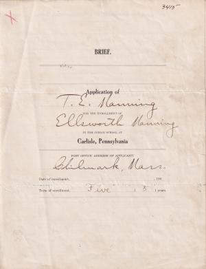 Ellsworth Manning Student File
