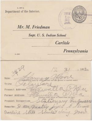 Harvey Moore Student File