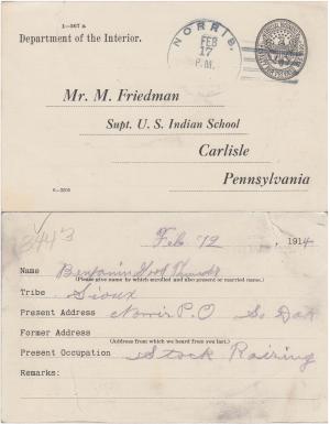 Benjamin Good Thunder Student File