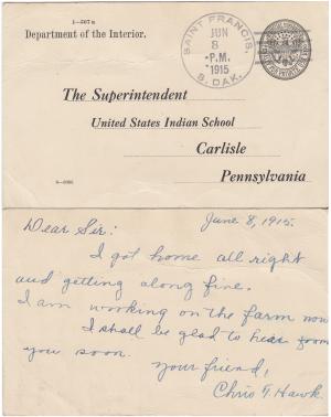 Christopher Thunder Hawk Student File Christopher Thunder Hawk Student File