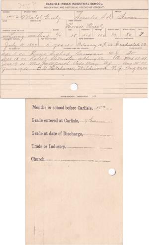 Mabel Greely Student File