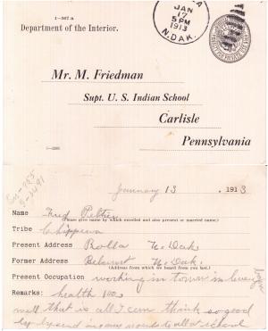 Fred Peltier Student File