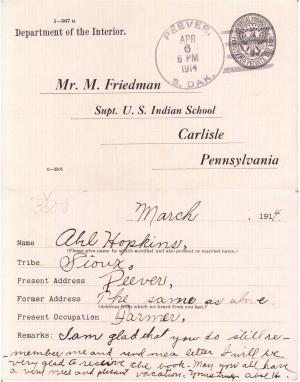 Abel Hopkins Student File