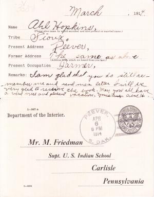 Abel Hopkins Student File Abel Hopkins Student File
