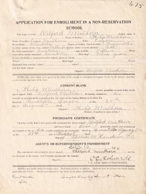 Wilford Minthorn Student File