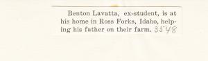 Benton La Vatta Student File Benton La Vatta Student File