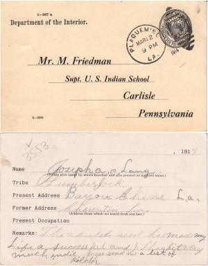 Joseph Lang Student File