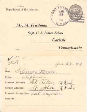 Solomon Morin Student File