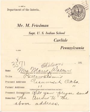 Marie Chilson Student File