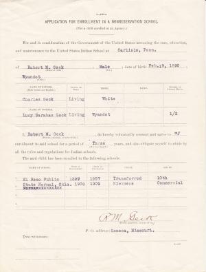 Robert Geck Student File