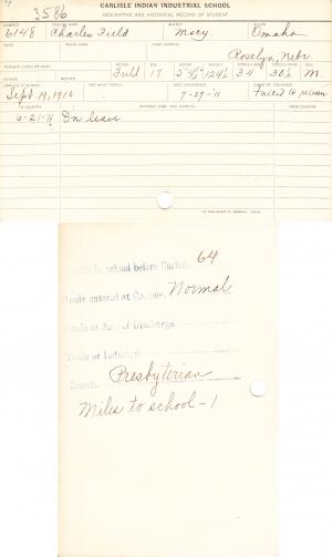 Charles Field Student File