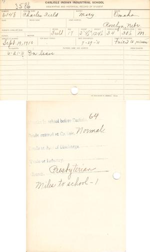 Charles Field Student File Charles Field Student File