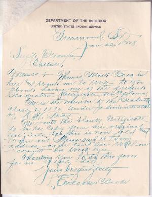 Levi Elk Looks Back Student File