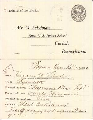 Hiram N. Clark Student File