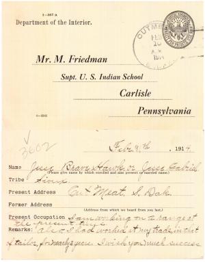 Jesse Brave Hawk Student File