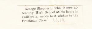 George Shepperd Student File
