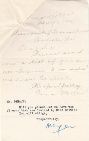 Cora Melton Student File Cora Melton Student File