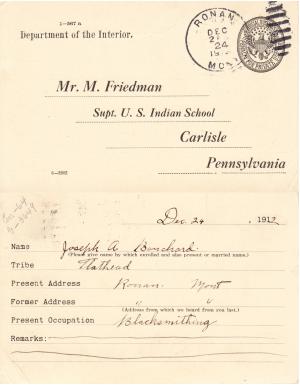 Joseph A. Bouchard Student File