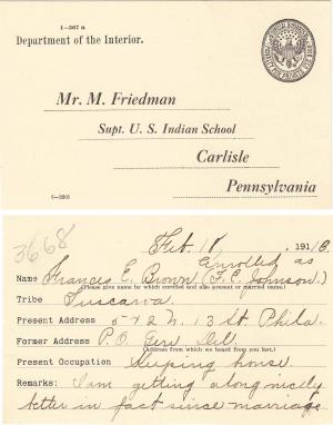 Frances Johnson Student File Frances Johnson Student File