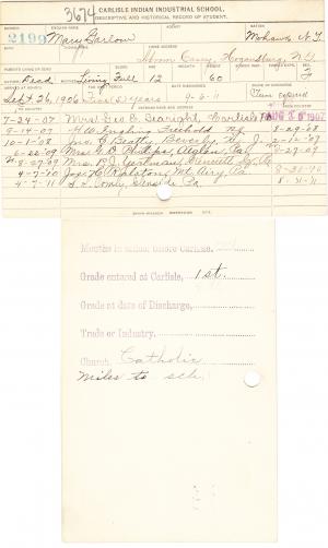 Mary Garlow Student File