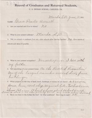 Grace Burnett Student File