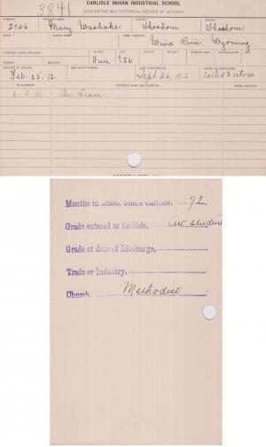 Mary Washakie Student File Mary Washakie Student File