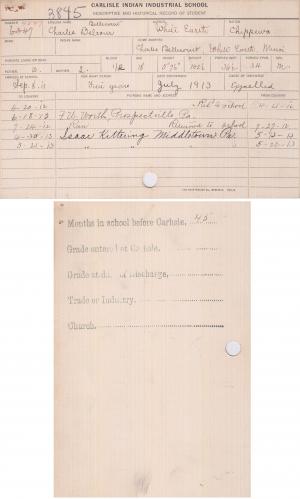 Charles Belcourt Student File Charles Belcourt Student File