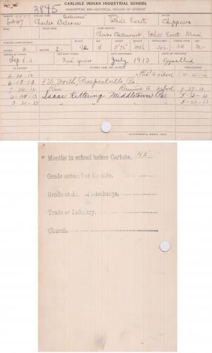 Charles Belcourt Student File