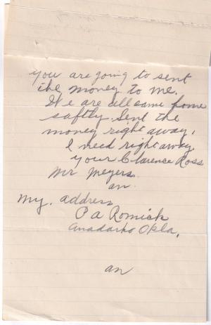 Clarence R. Ross Student File