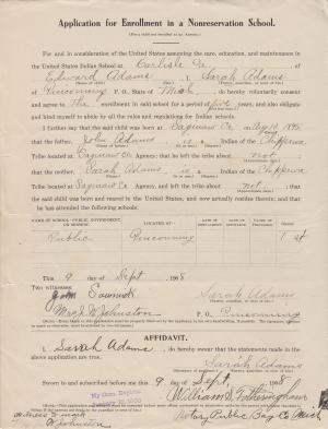 Edward Adams Student File