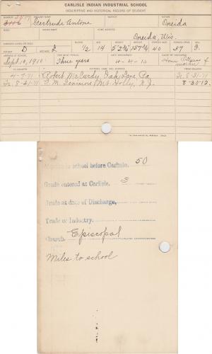 Gertrude Antone Student File Gertrude Antone Student File