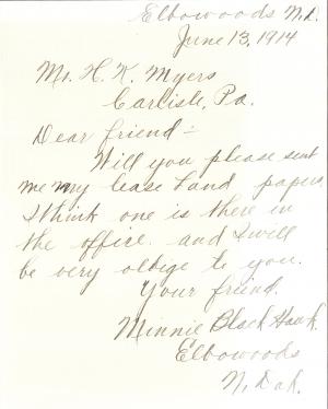 Minnie Black Hawk Student File Minnie Black Hawk Student File